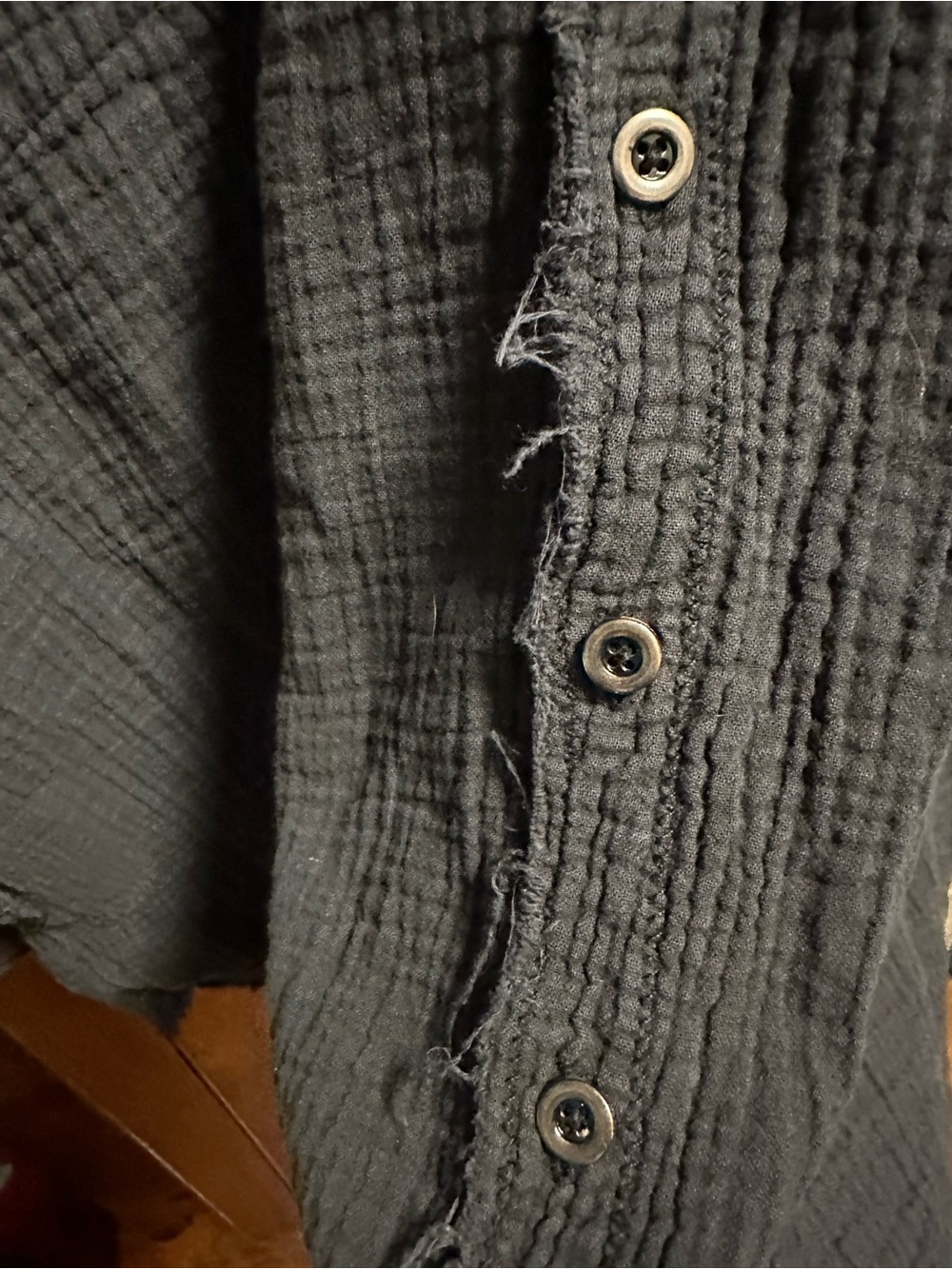 We The Free Black Textured Button-Front Shirt - Picture 5 of 11